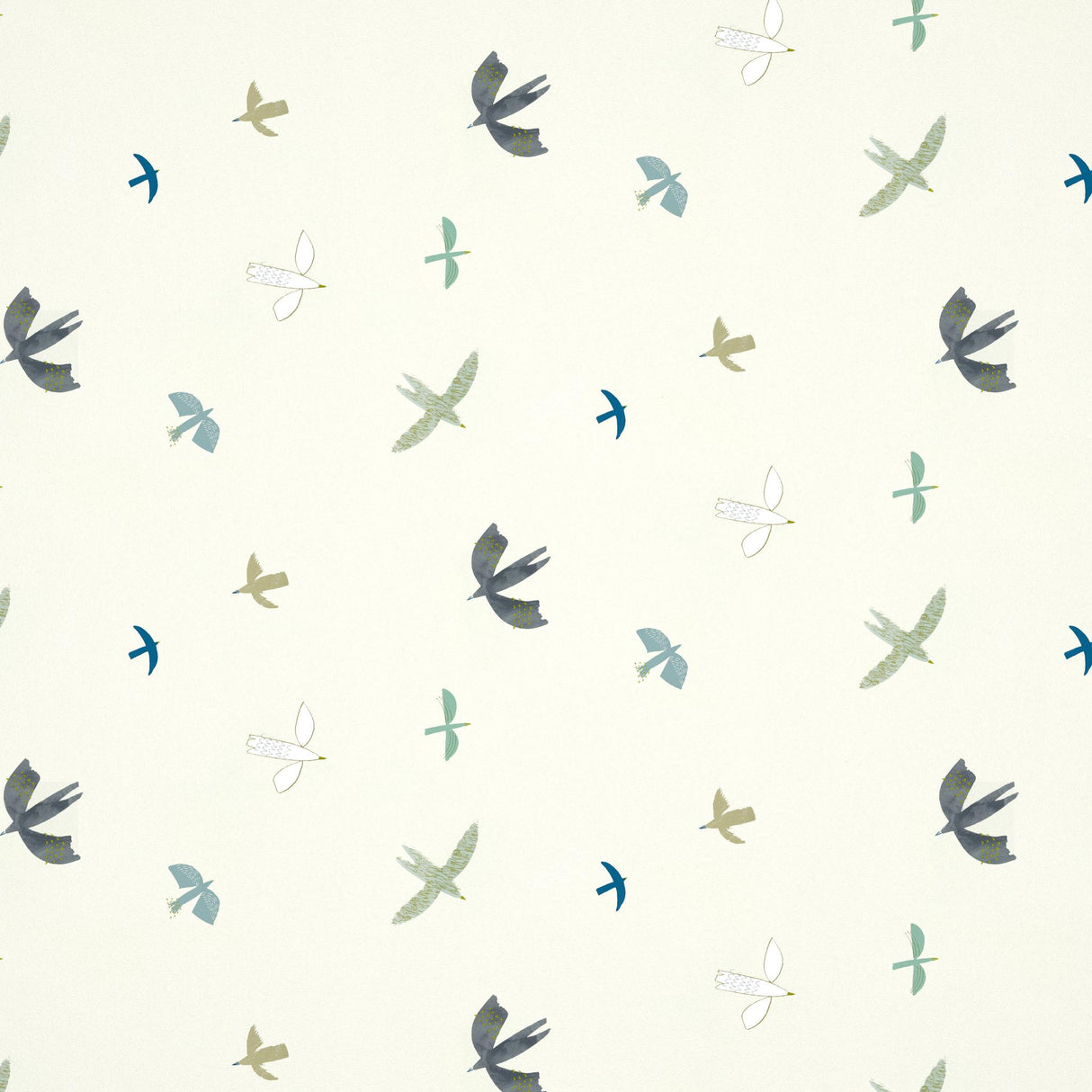 Harlequin Skies Above Duck Egg/Linen Wallpaper