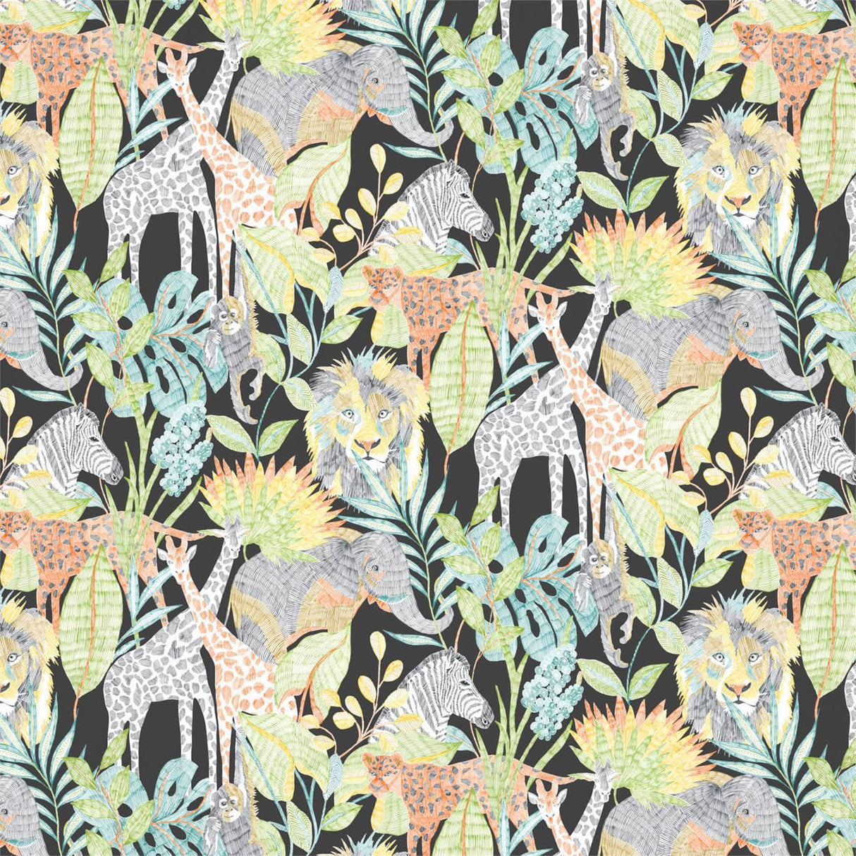 Harlequin Into The Wild Midnight Jungle Wallpaper