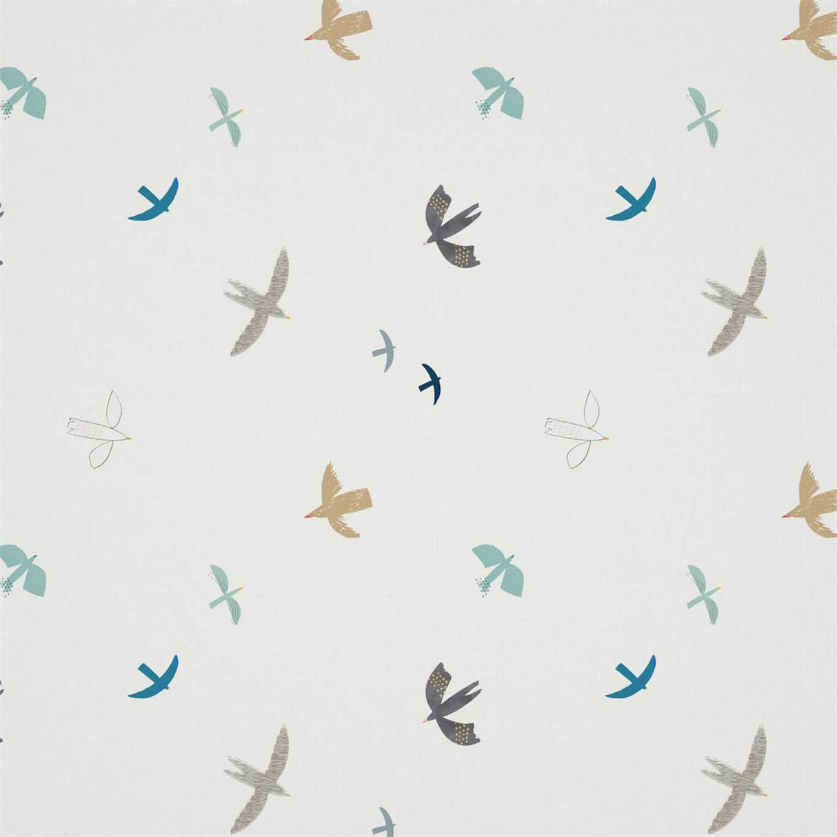 Harlequin Skies Above Duck Egg/Linen Fabric