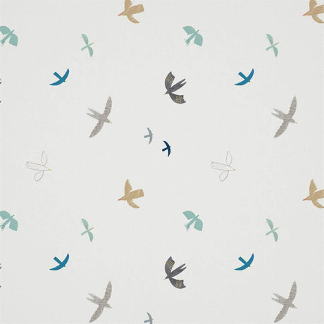 Harlequin Skies Above Duck Egg/Linen Fabric