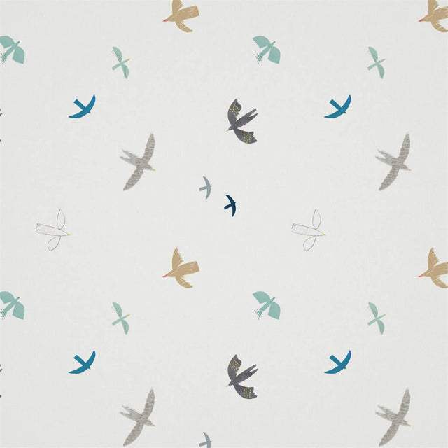 Harlequin Skies Above Duck Egg/Linen Fabric