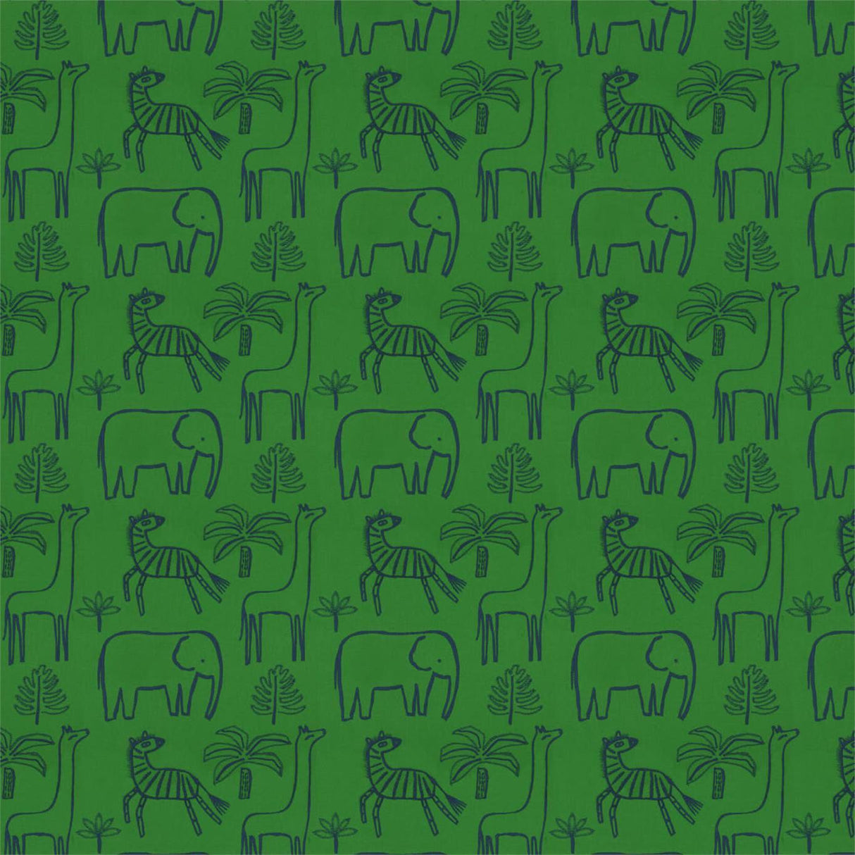 Harlequin Funky Jungle Gecko/Cobalt Fabric