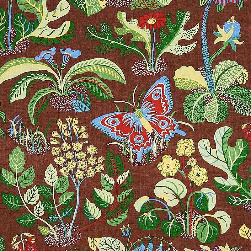 Schumacher Exotic Butterfly Brown Fabric