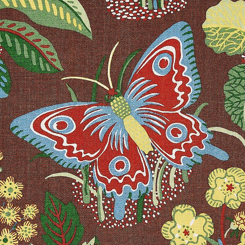 Schumacher Exotic Butterfly Brown Fabric