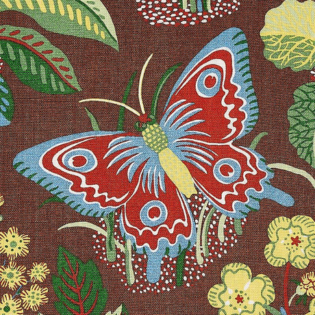 Schumacher Exotic Butterfly Brown Fabric