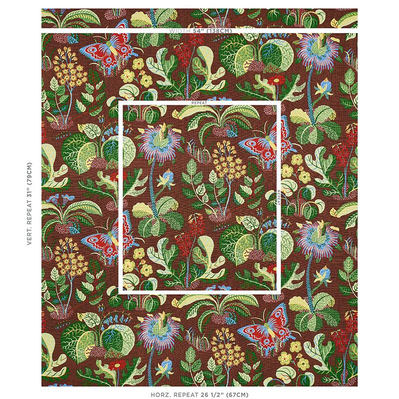 Schumacher Exotic Butterfly Brown Fabric