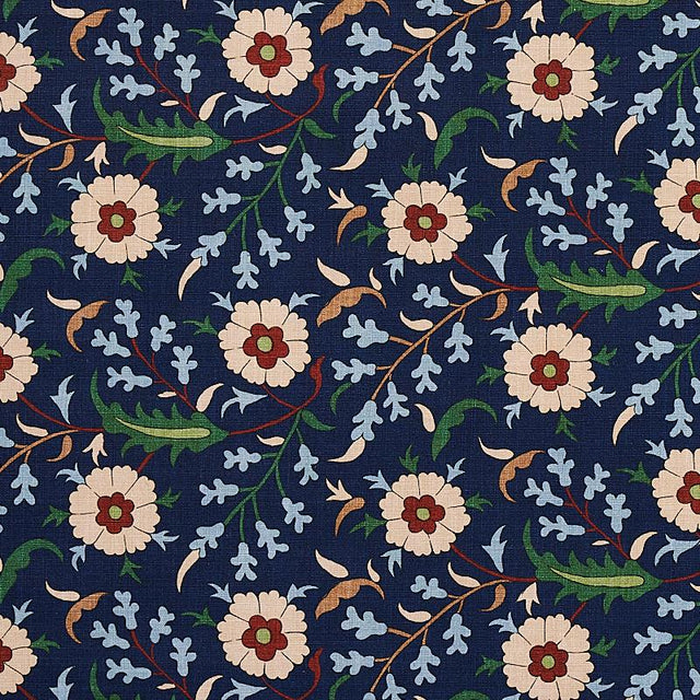 Schumacher Floralia Indigo Fabric
