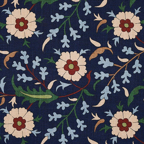 Schumacher Floralia Indigo Fabric
