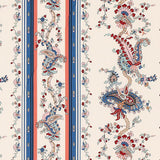 Schumacher Elena Paisley Stripe Blue Fabric