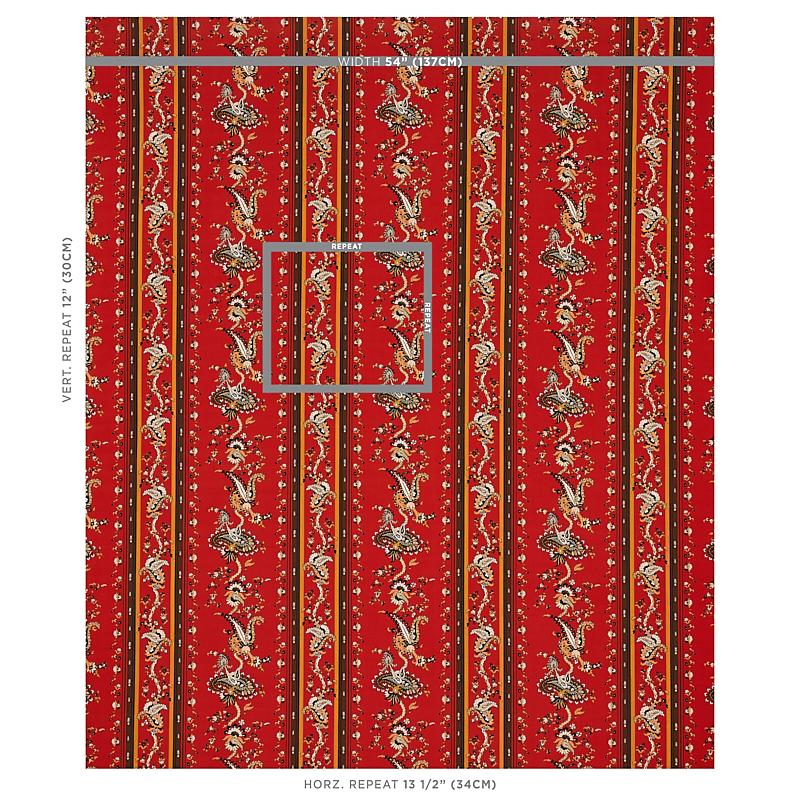 Schumacher Elena Paisley Stripe Pompeii Fabric