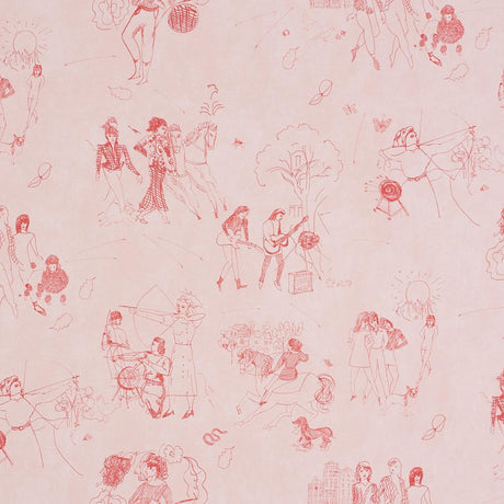 Schumacher Toile De Femmes Poppy Wallpaper