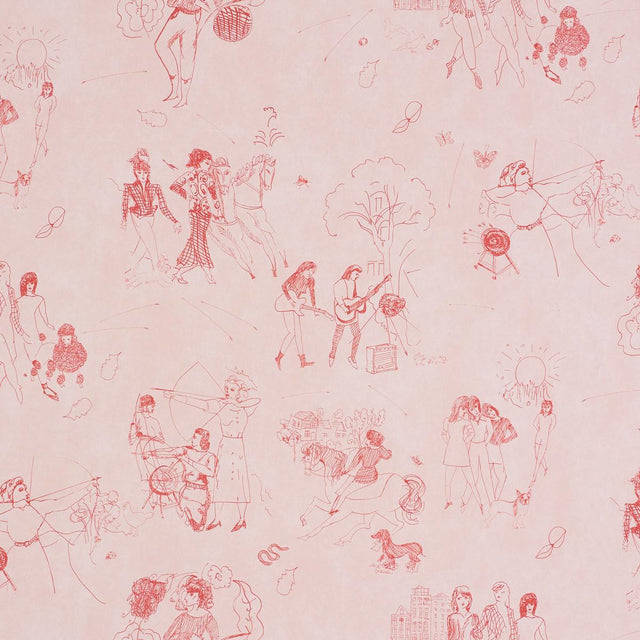 Schumacher Toile De Femmes Poppy Wallpaper