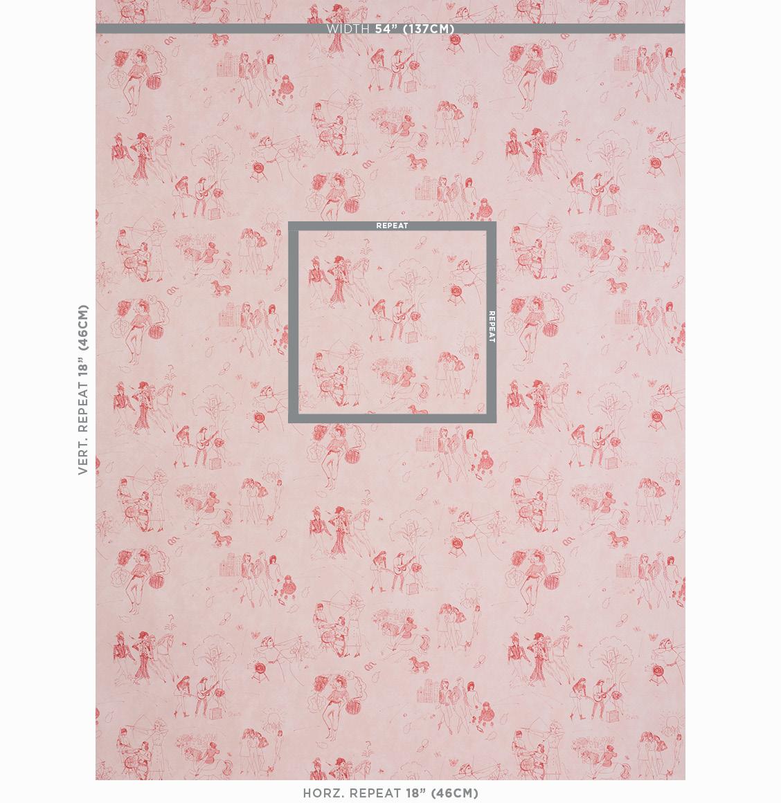 Schumacher Toile De Femmes Poppy Wallpaper