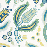 Schumacher Malabar Vine Peacock Wallpaper