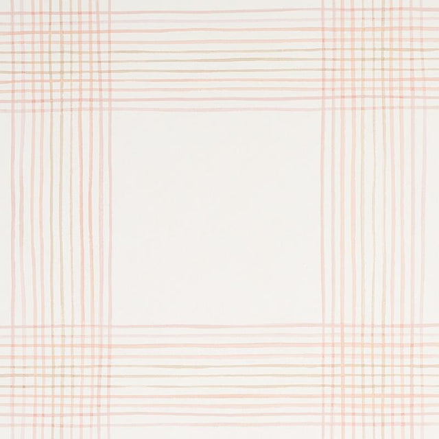 Schumacher Minerva Plaid Pink Wallpaper