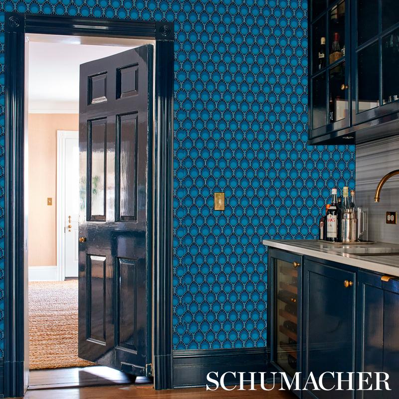 Schumacher Dawnridge Peacock Wallpaper