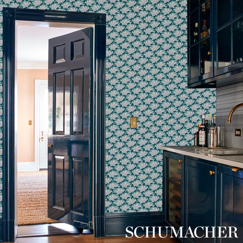 Schumacher Gotham Swing Sage Wallpaper