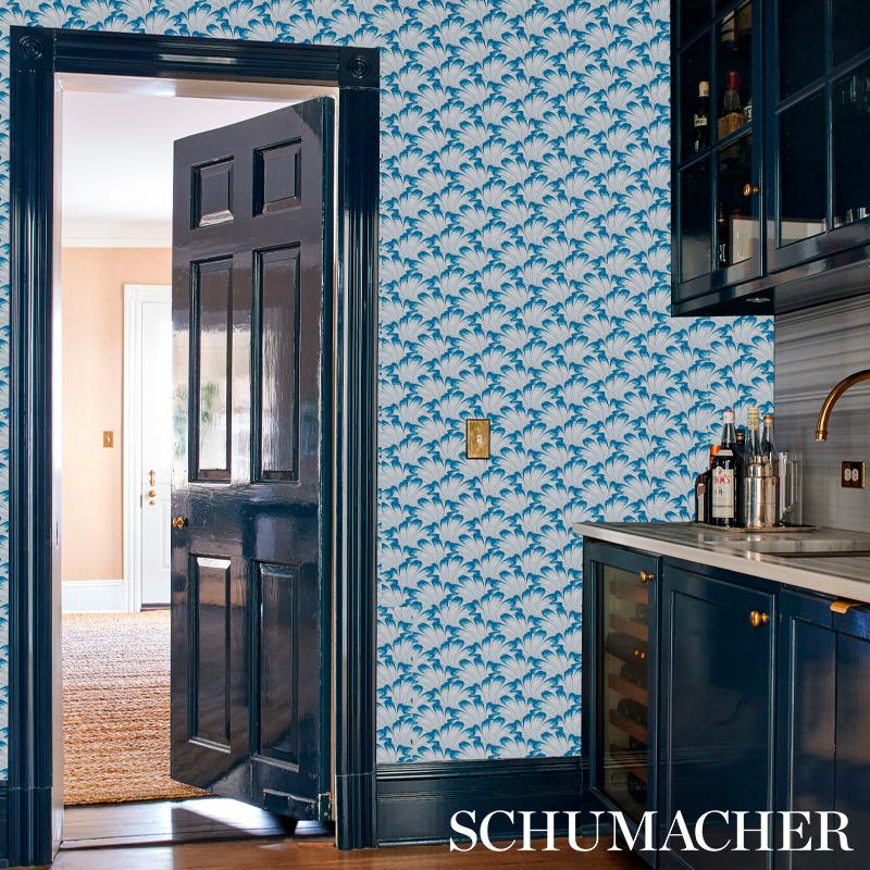 Schumacher Gotham Swing Royal Wallpaper
