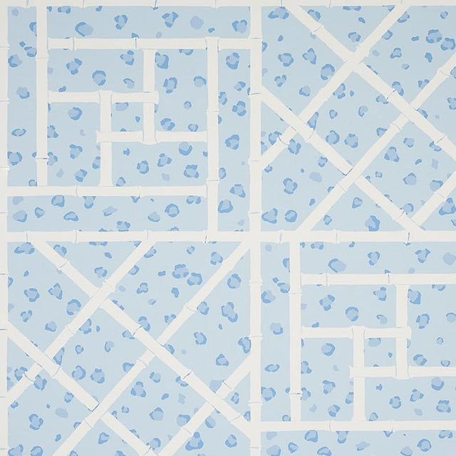 Schumacher Fancy Beast Sky Blue Wallpaper