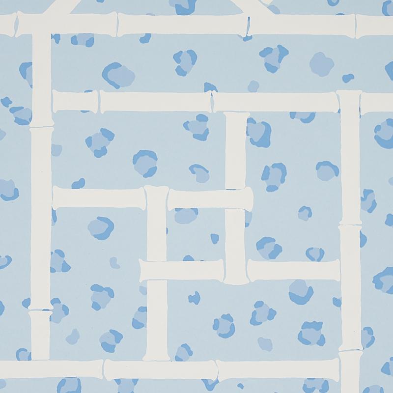Schumacher Fancy Beast Sky Blue Wallpaper