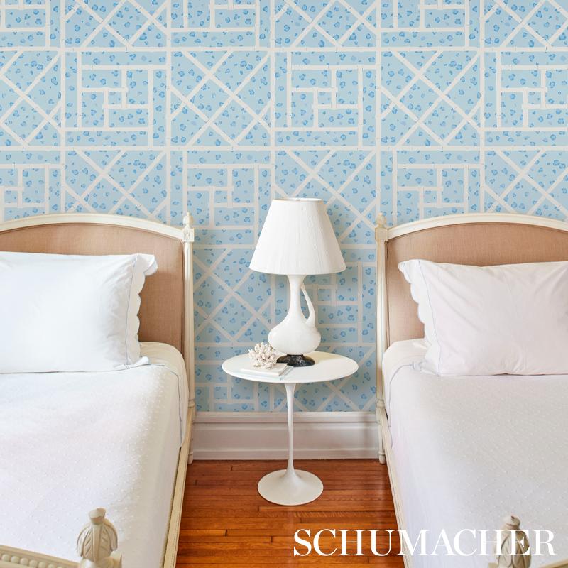 Schumacher Fancy Beast Sky Blue Wallpaper