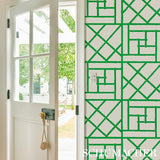 Schumacher Trellis Safari Green Wallpaper