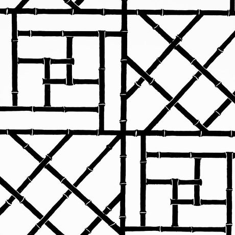 Schumacher Trellis Black Wallpaper