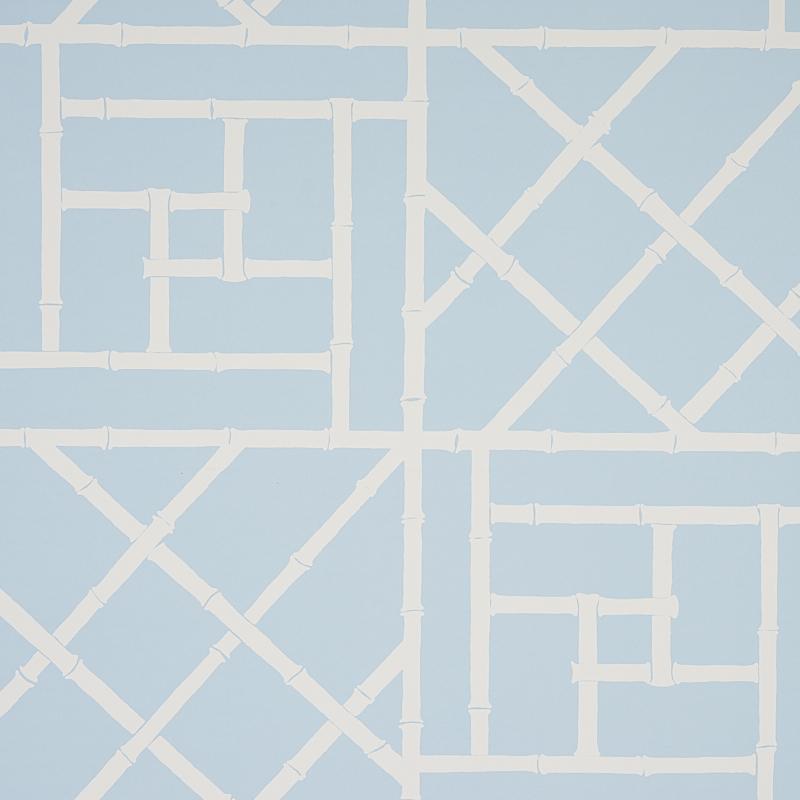 Schumacher Trellis Sky Blue Wallpaper