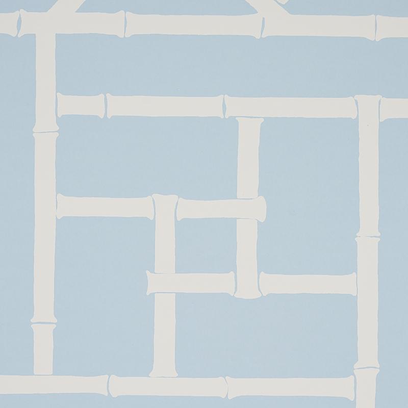 Schumacher Trellis Sky Blue Wallpaper