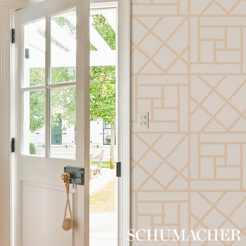 Schumacher Trellis Sand Wallpaper – DecoratorsBest