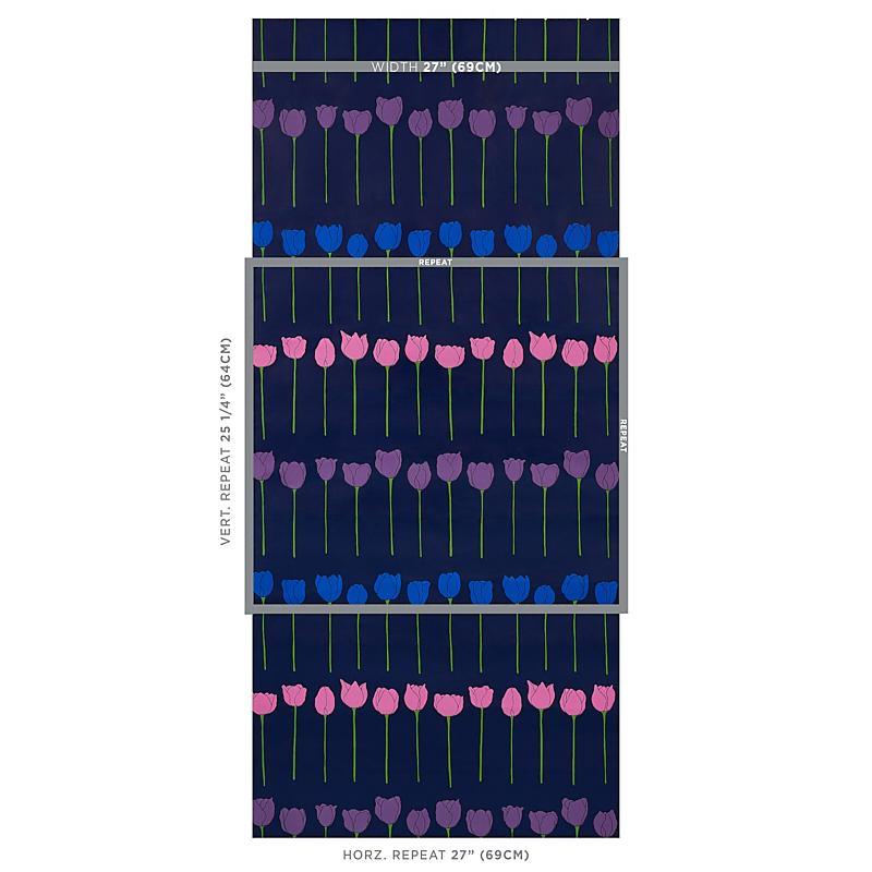 Schumacher Edie Electric Jewel Wallpaper