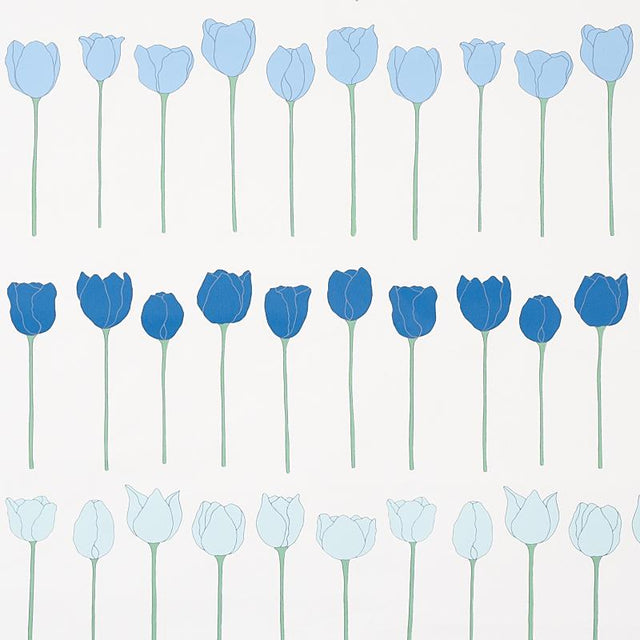 Schumacher Edie Blue Parrot Wallpaper