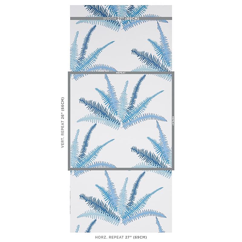 Schumacher Canyon Ferns Lagoon Wallpaper