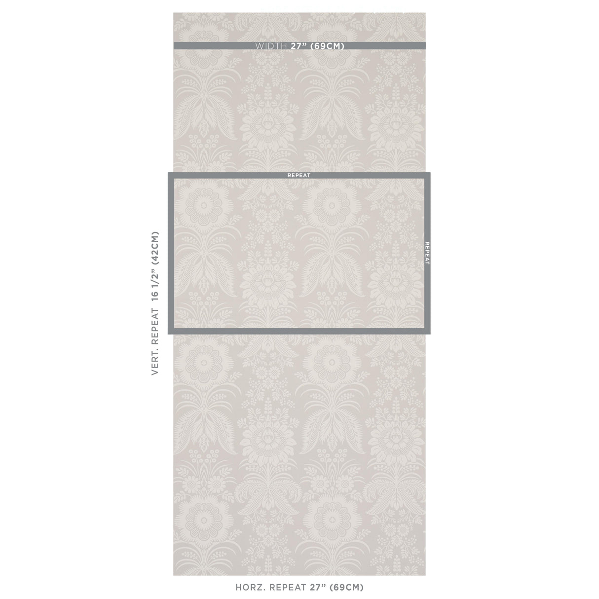 Schumacher Greta Grey Wallpaper