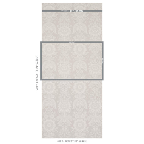 Schumacher Greta Grey Wallpaper