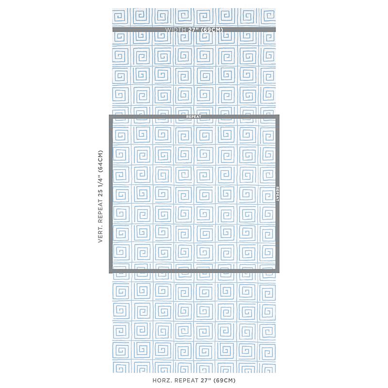 Schumacher Trousdale Aqua Wallpaper