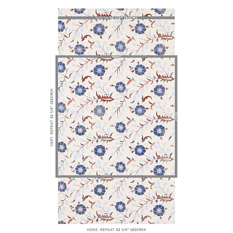 Schumacher Floralia Sisal Parchment Wallpaper