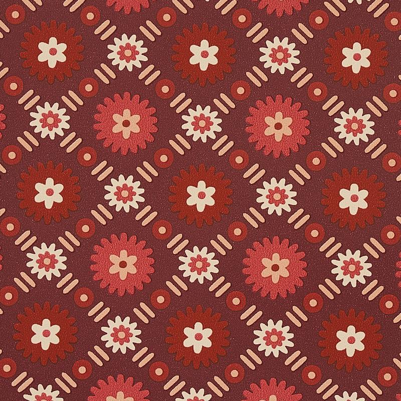 Schumacher Larissa Burgundy Wallpaper
