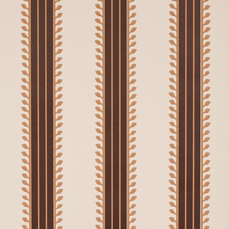 Schumacher Etruscan Stripe Brown Wallpaper
