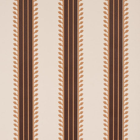 Schumacher Etruscan Stripe Brown Wallpaper