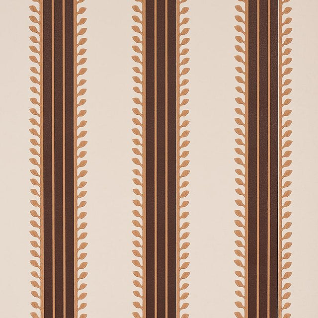 Schumacher Etruscan Stripe Brown Wallpaper