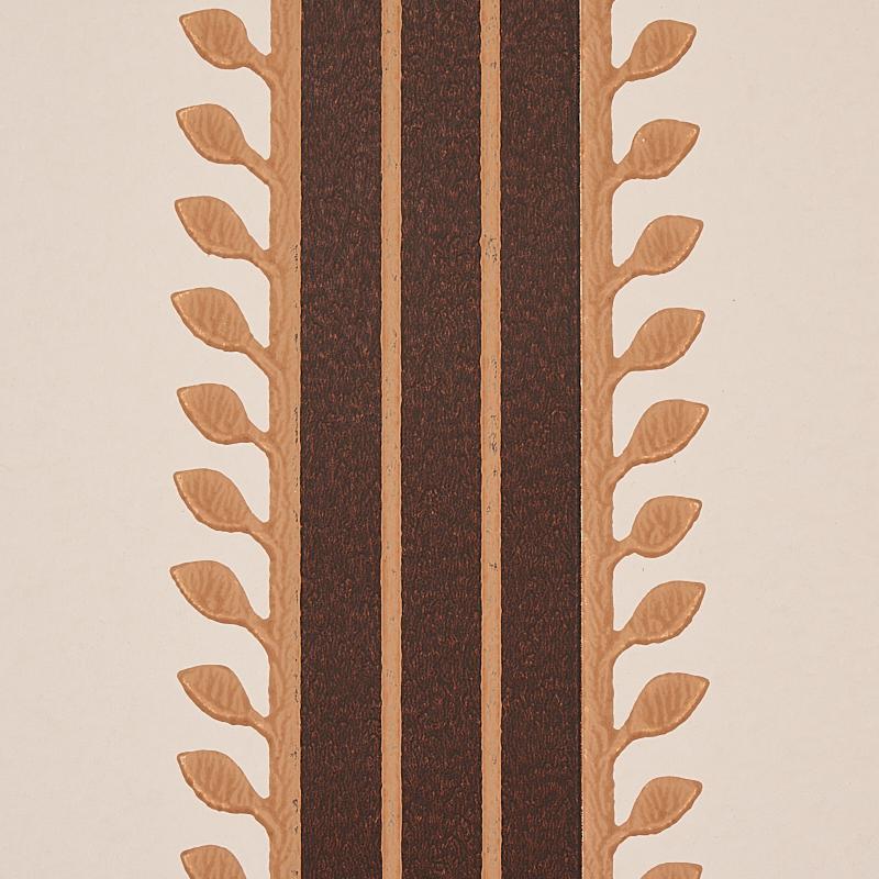 Schumacher Etruscan Stripe Brown Wallpaper
