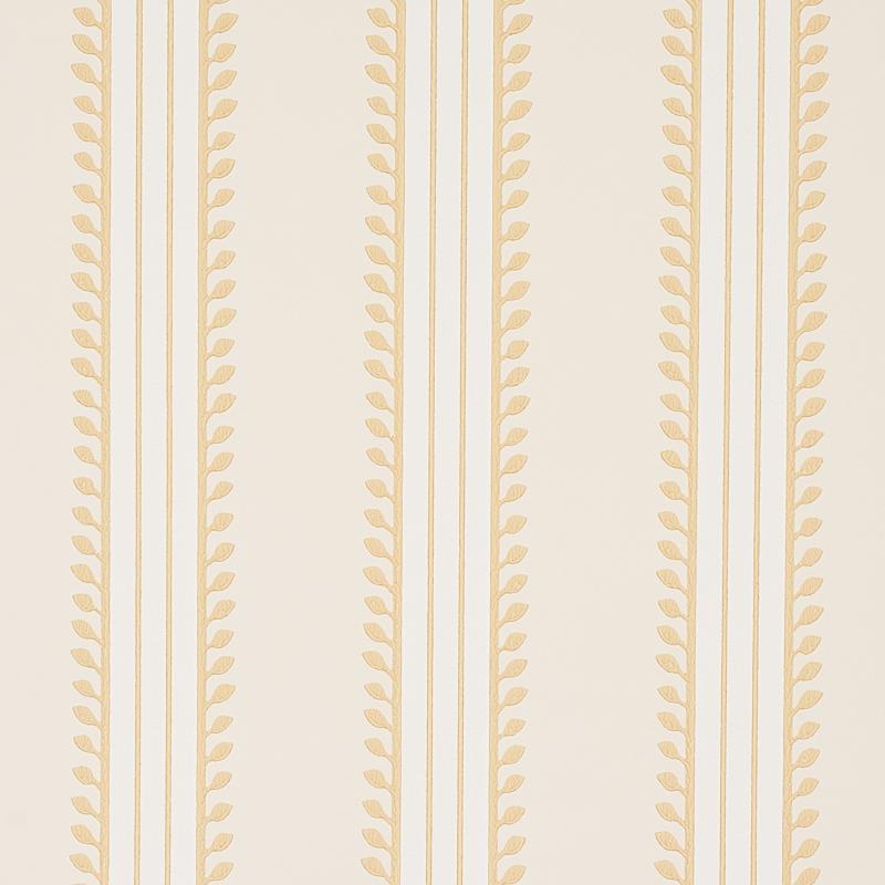 Schumacher Etruscan Stripe Ivory & Ochre Wallpaper