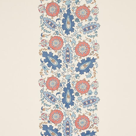Schumacher Anatolia Blue & Red Wallpaper