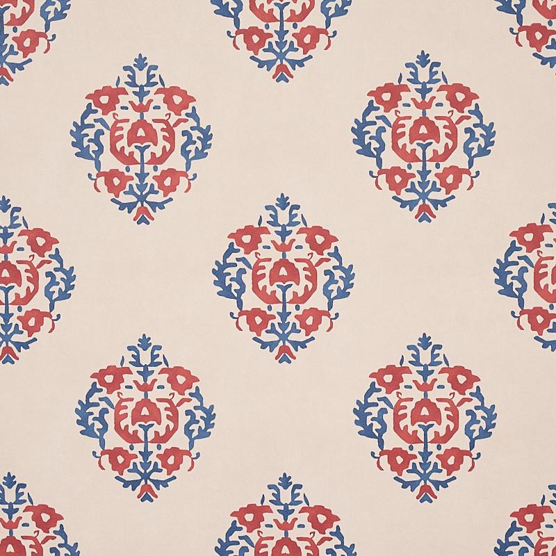 Schumacher Constantine Red & Blue Wallpaper