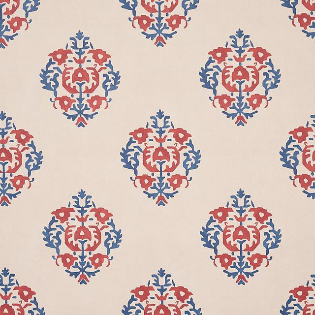 Schumacher Constantine Red & Blue Wallpaper