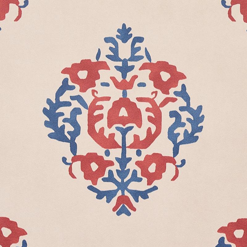 Schumacher Constantine Red & Blue Wallpaper