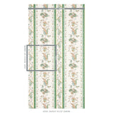 Schumacher Elena Paisley Stripe Green Wallpaper