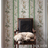 Schumacher Elena Paisley Stripe Green Wallpaper