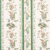 Schumacher Elena Paisley Stripe Green Wallpaper
